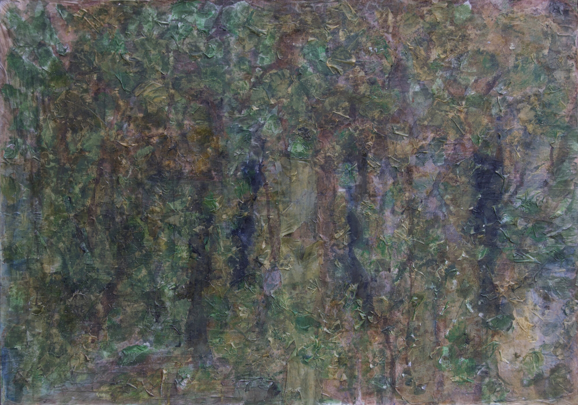 Malerei, Schichten aus Papier und Leinöl, Werk 05
