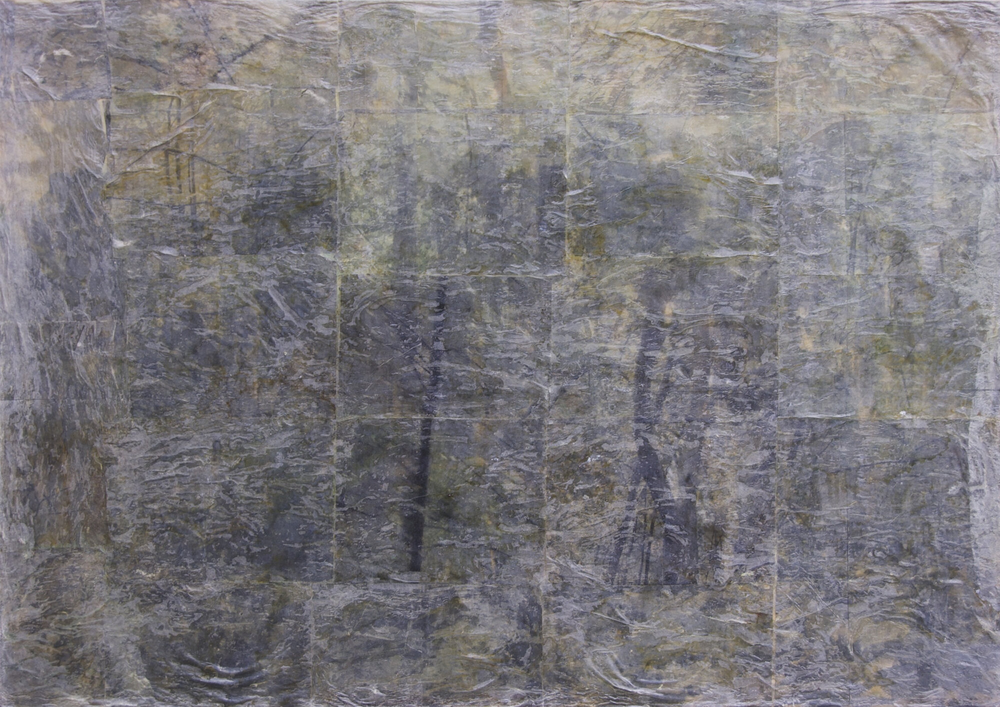 Malerei, Schichten aus Papier und Leinöl, Werk 06