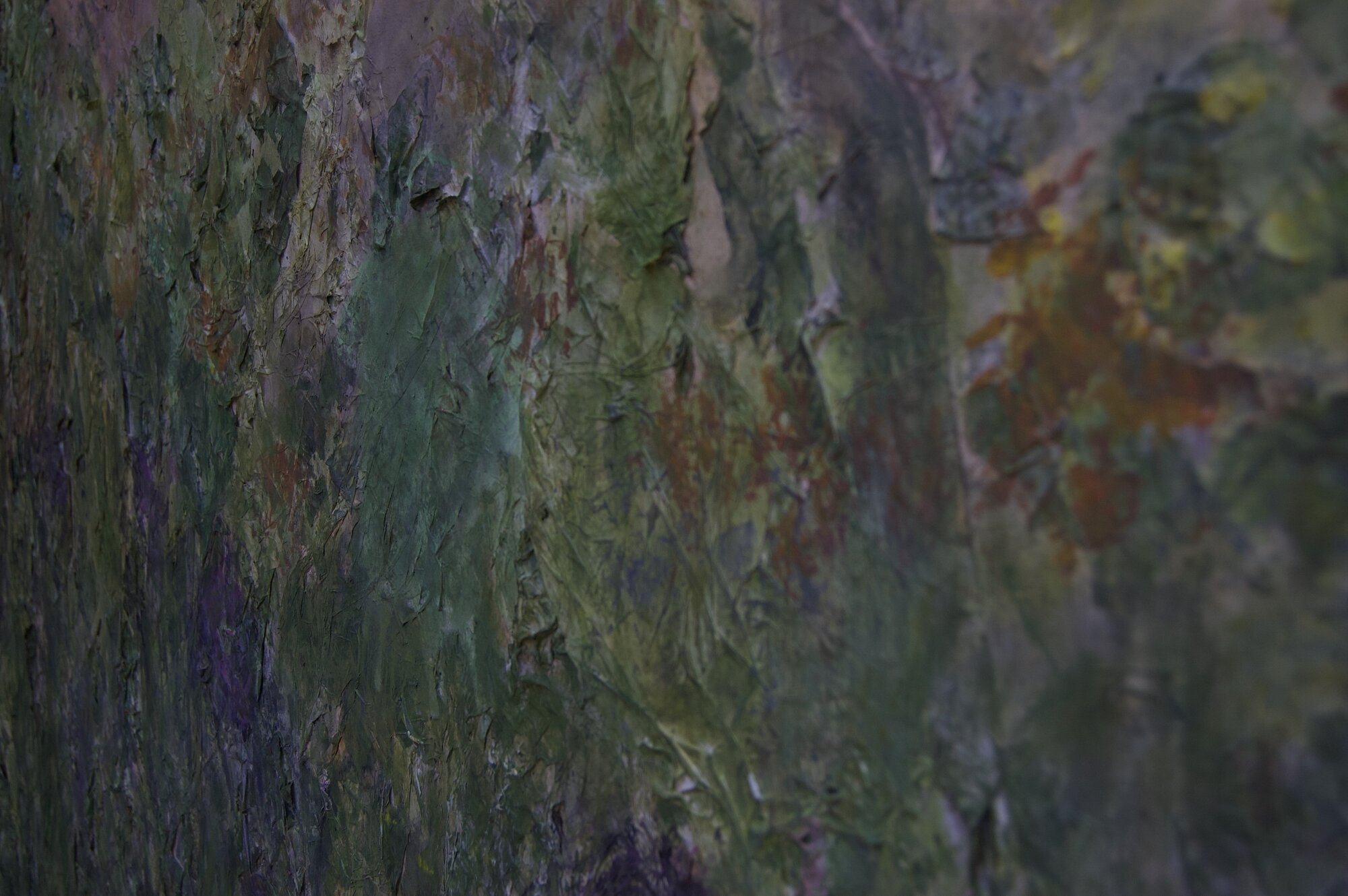 Detailansicht: Malerei, 180 x 150 cm, Papier, Acryl, Gouache auf Leinwand